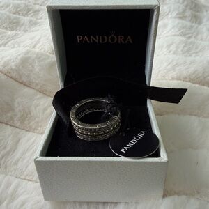 Pandora Silver Stacked Ring New in Box. Never worn